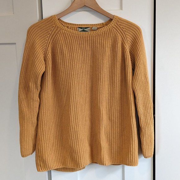 525 America mustard yellow split back knit sweater - Picture 1 of 11